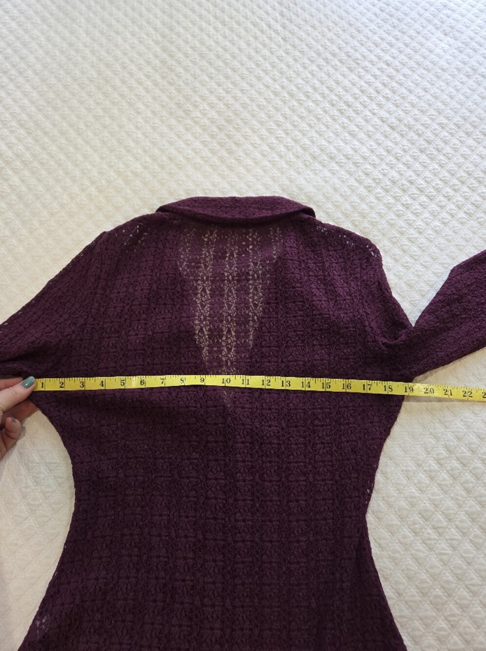 Natural Life Carina All Lace Top Eggplant Purple Button Up Blouse Size Large - Picture 13 of 13